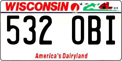 WI license plate 532OBI
