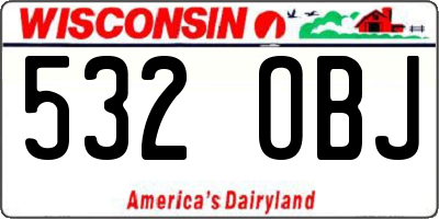 WI license plate 532OBJ