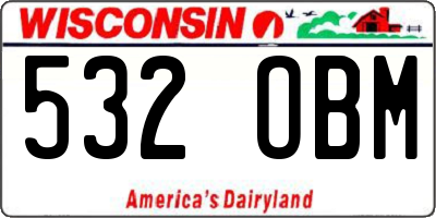 WI license plate 532OBM