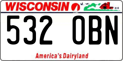 WI license plate 532OBN