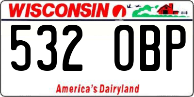 WI license plate 532OBP