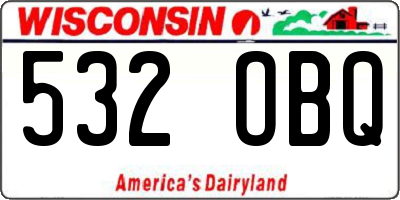 WI license plate 532OBQ