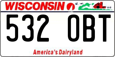 WI license plate 532OBT