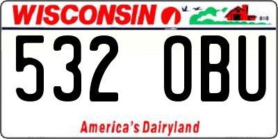 WI license plate 532OBU