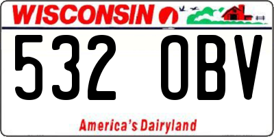 WI license plate 532OBV