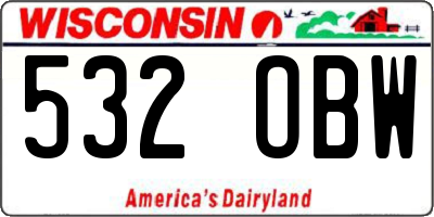 WI license plate 532OBW