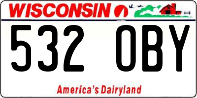 WI license plate 532OBY