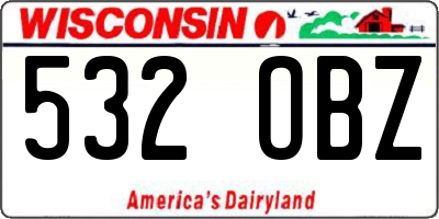 WI license plate 532OBZ