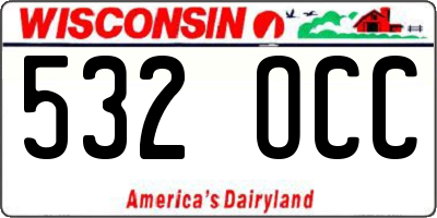 WI license plate 532OCC