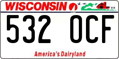 WI license plate 532OCF