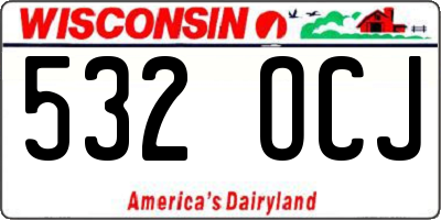 WI license plate 532OCJ