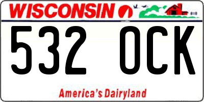 WI license plate 532OCK