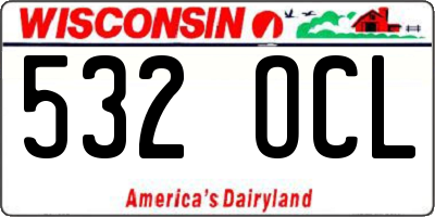WI license plate 532OCL