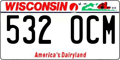 WI license plate 532OCM
