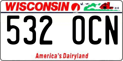 WI license plate 532OCN