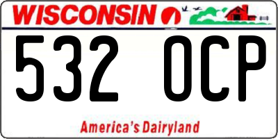 WI license plate 532OCP
