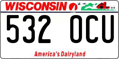 WI license plate 532OCU