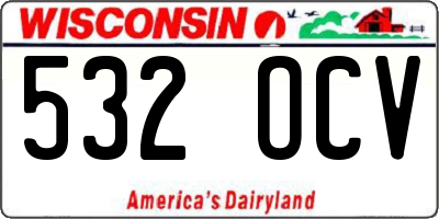 WI license plate 532OCV