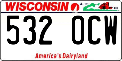 WI license plate 532OCW