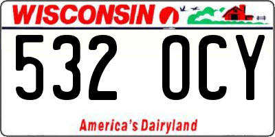 WI license plate 532OCY