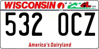 WI license plate 532OCZ