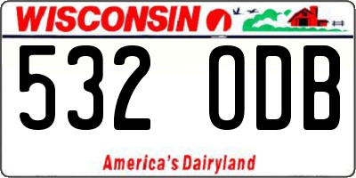 WI license plate 532ODB