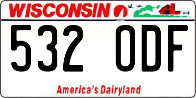 WI license plate 532ODF
