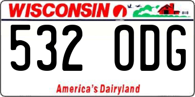 WI license plate 532ODG