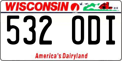WI license plate 532ODI