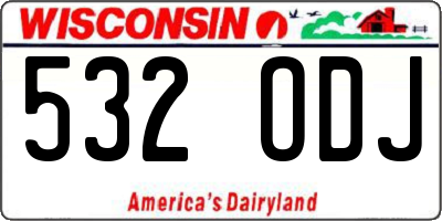 WI license plate 532ODJ