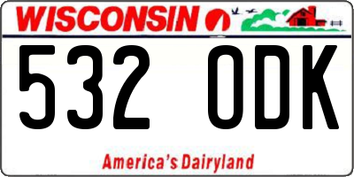 WI license plate 532ODK