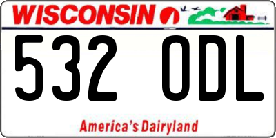 WI license plate 532ODL