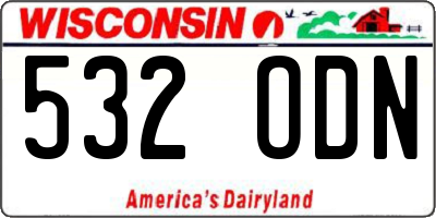 WI license plate 532ODN