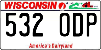 WI license plate 532ODP