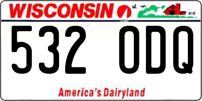 WI license plate 532ODQ