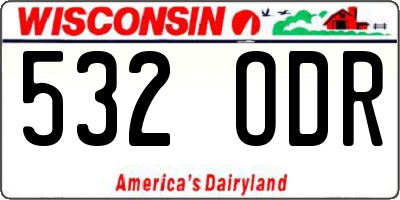 WI license plate 532ODR