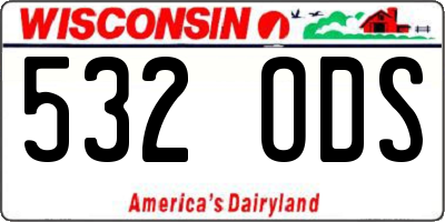 WI license plate 532ODS