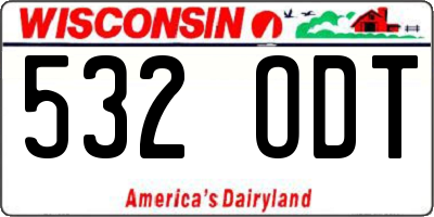 WI license plate 532ODT