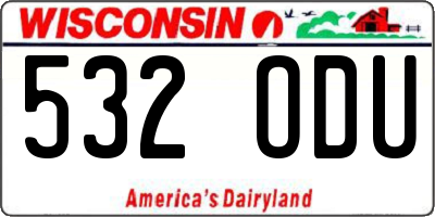 WI license plate 532ODU