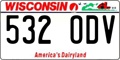 WI license plate 532ODV