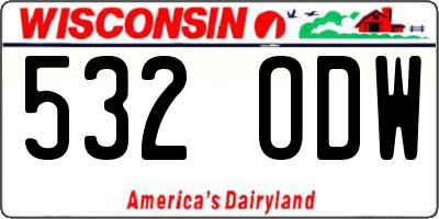 WI license plate 532ODW