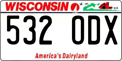 WI license plate 532ODX