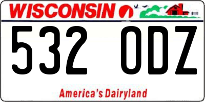 WI license plate 532ODZ