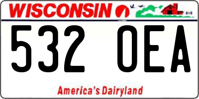 WI license plate 532OEA