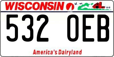 WI license plate 532OEB