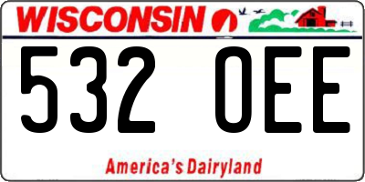 WI license plate 532OEE