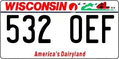 WI license plate 532OEF