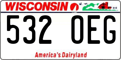WI license plate 532OEG