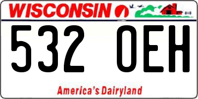 WI license plate 532OEH