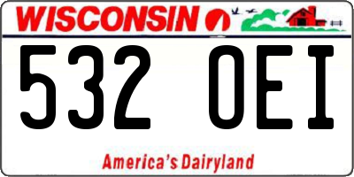 WI license plate 532OEI